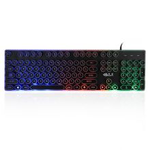 吉选（GESOBYTE） G12复古炫彩有线键盘 黑色 朋克仿机械手感 吃鸡游戏 USB有线键盘