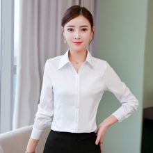 白衬衫女长袖2019春秋加绒韩版职业装工装修身显瘦工作服打底衬衫